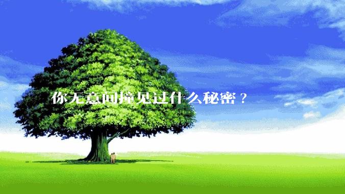 你无意间撞见过什么秘密?